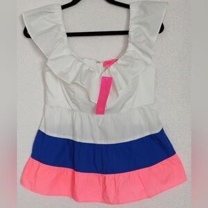 NEW Lilly Pulitzer Emmie Ruffle Top Size 00